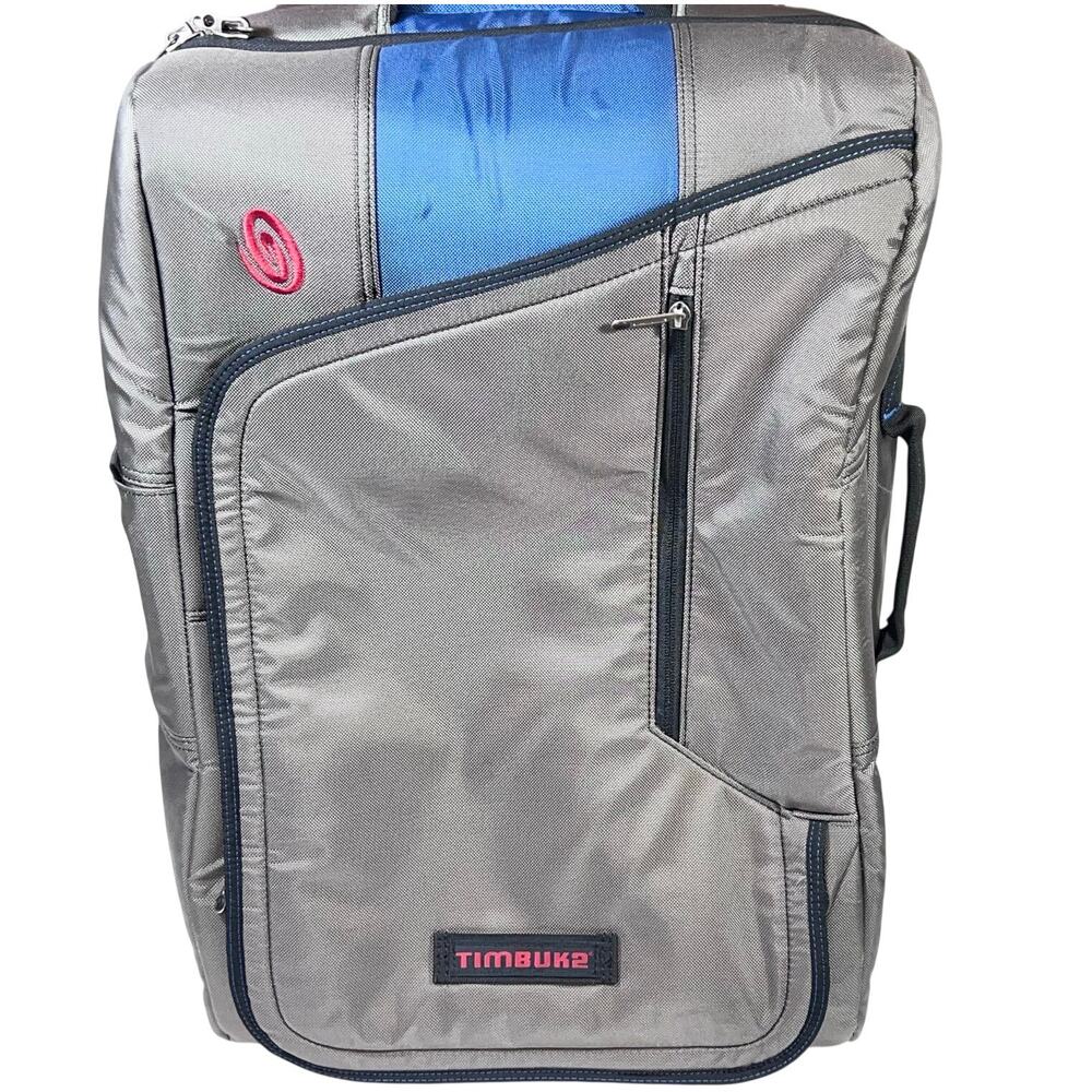 Timbuk2 Copilot Luggage Rolling Suitcase Medium 22" Wheels Gray Blue Black